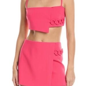 Alexis Hot Pink Two-Piece Mini Set with Loop Detail